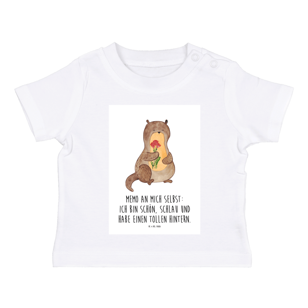 Organic Baby Shirt Otter Blumenstrauß Baby T-Shirt, Jungen Baby T-Shirt, Mädchen Baby T-Shirt, Shirt, Otter, Fischotter, Seeotter, Otter Seeotter See Otter