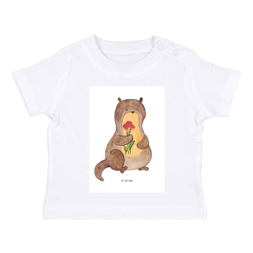 Organic Baby Shirt Otter Blumenstrauß Baby T-Shirt, Jungen Baby T-Shirt, Mädchen Baby T-Shirt, Shirt, Otter, Fischotter, Seeotter, Otter Seeotter See Otter