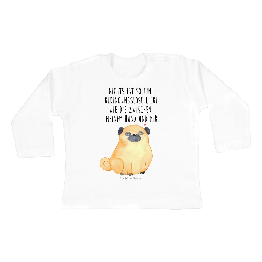 Baby Longsleeve Mops Mädchen, Jungen, Baby, Langarm, Bio, Kleidung, Hund, Hundemotiv, Haustier, Hunderasse, Tierliebhaber, Hundebesitzer, Sprüche, Mops, Liebe, Hundeliebe