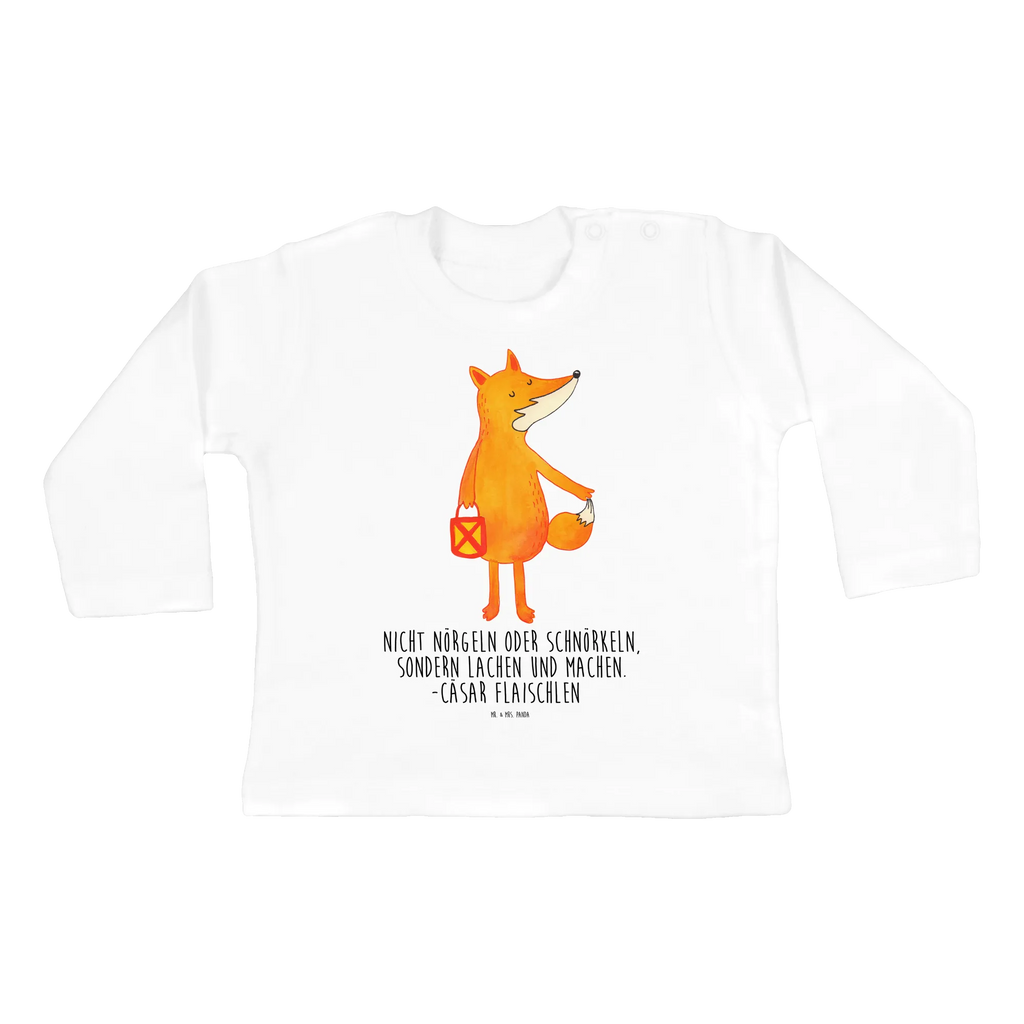 Baby Longsleeve Fuchs Laterne Mädchen, Jungen, Baby, Langarm, Bio, Kleidung, Fuchs, Füchse, Spruch trösten, Liebeskummer Spruch, Laterne, Sankt Martin, Laternenumzug, Aufmuntern, Cäsar Otto Hugo Flaischlen