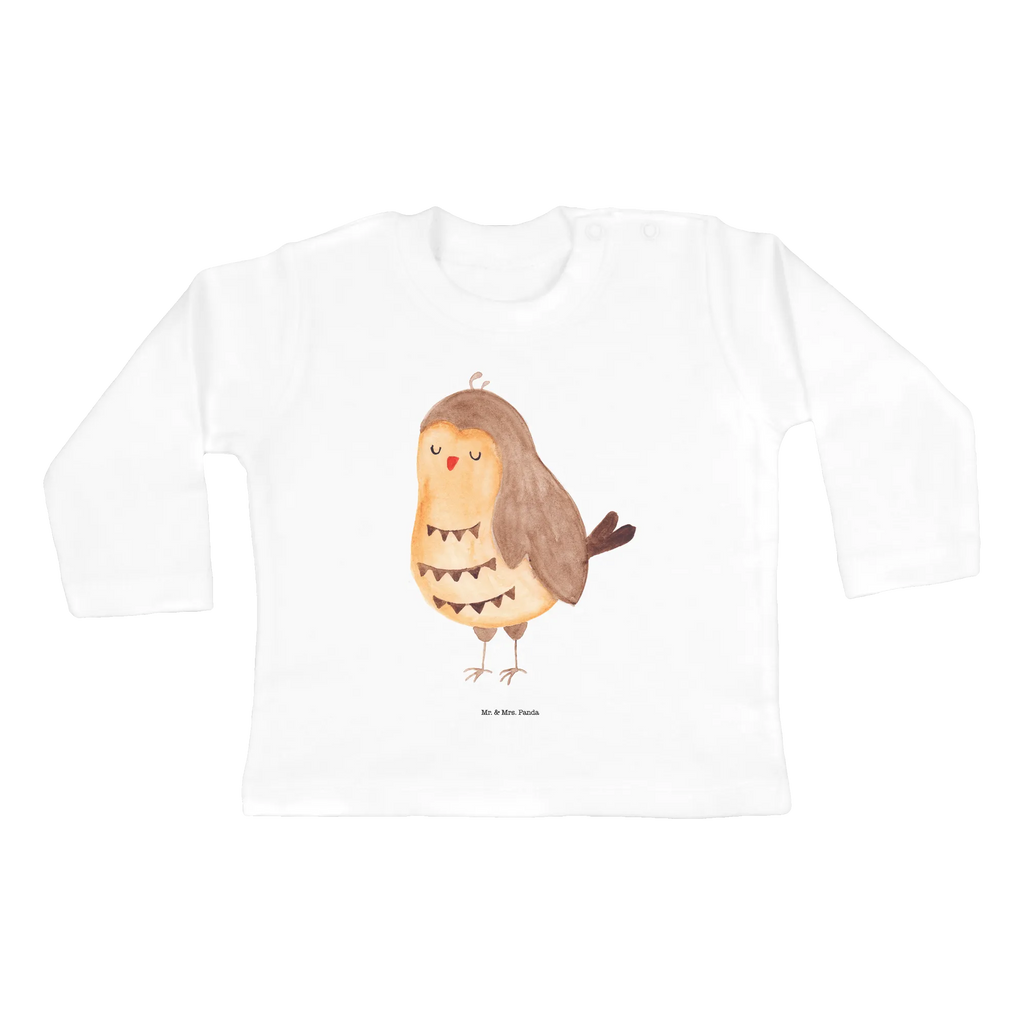 Baby Longsleeve Eule Zufrieden Mädchen, Jungen, Baby, Langarm, Bio, Kleidung, Eule, Eule Spruch, Eule deko, Owl, Liebe Spruch, Romantisch, Wortspiel lustig, Spruch schön, Geschenk Hochzeitstag