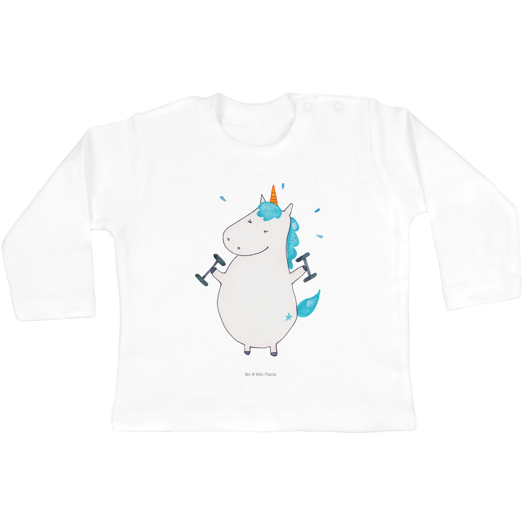 Baby Longsleeve Einhorn Fitness Mädchen, Jungen, Baby, Langarm, Bio, Kleidung, Einhorn, Einhörner, Einhorn Deko, Pegasus, Unicorn, Gym, Fitness, Fitnessstudio, Diät, Abnehmen, Sport, Pumpen, Geräte, Sixpack