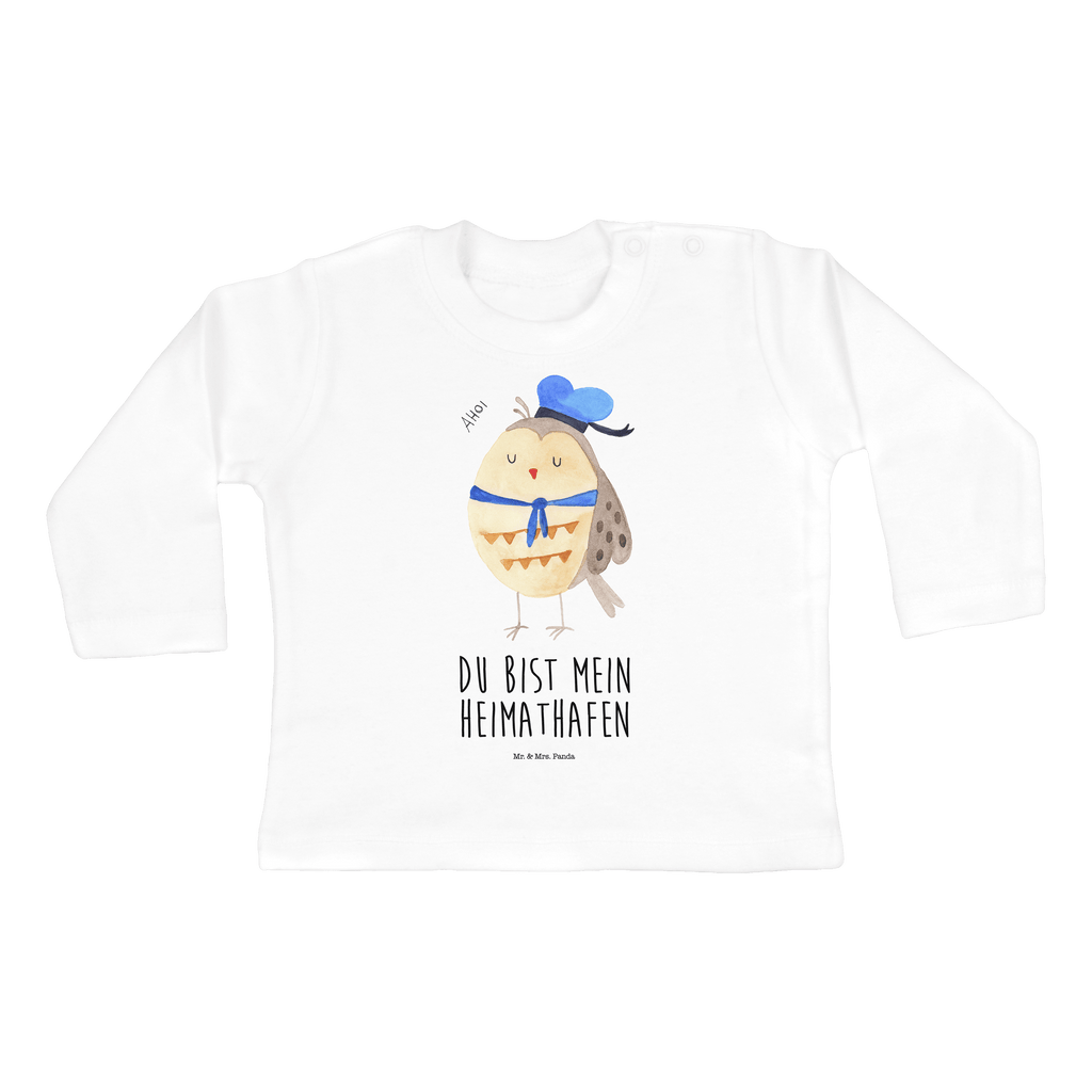 Baby Longsleeve Eule Matrosen Mädchen, Jungen, Baby, Langarm, Bio, Kleidung, Eule, Eule Spruch, Eule Deko, Owl, Wortspiel lustig, Matrose, Freundin, Ehe, Seefahrer, Heimathafen, Hochzeitstag Geschenk