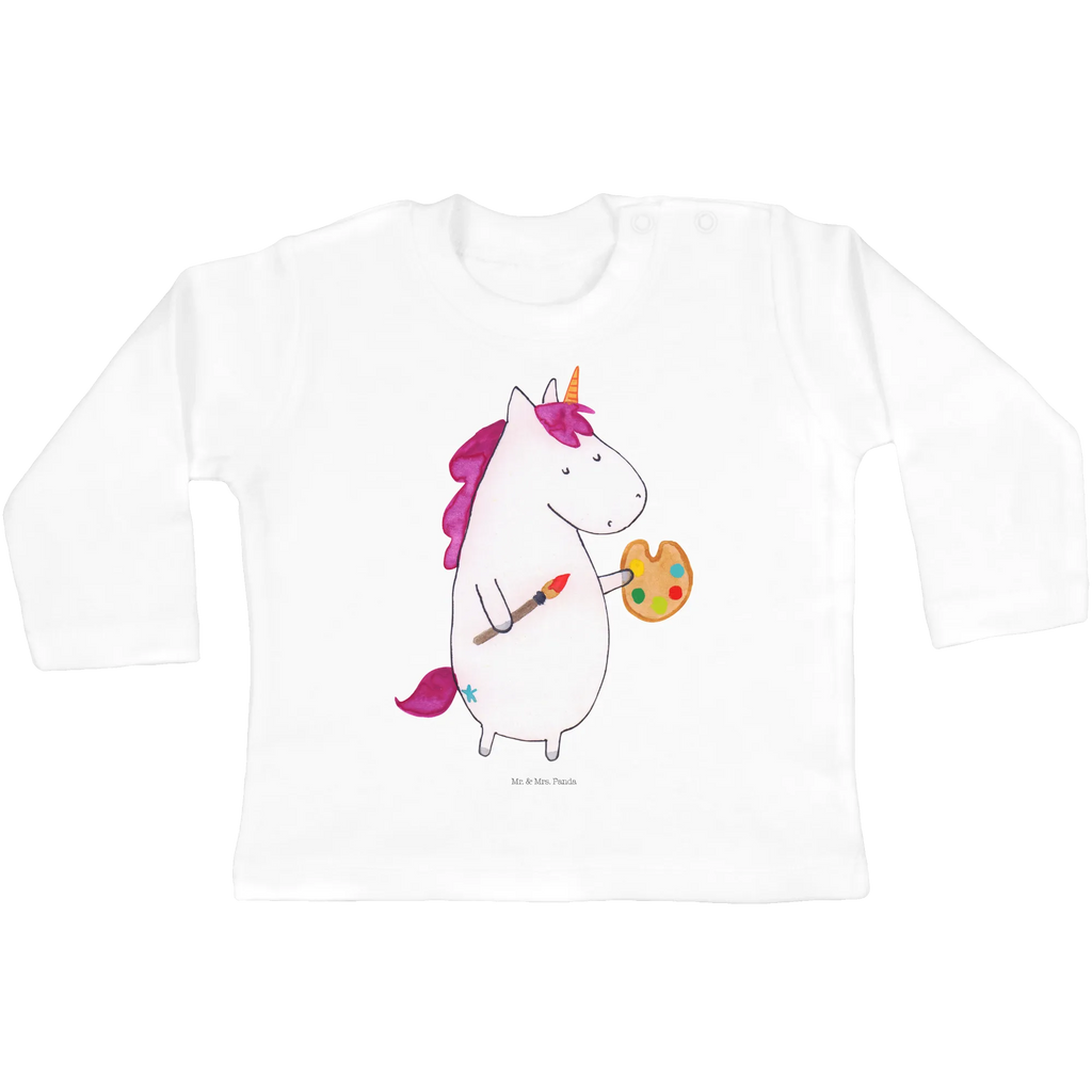 Baby Longsleeve Einhorn Künstler Mädchen, Jungen, Baby, Langarm, Bio, Kleidung, Einhorn, Einhörner, Einhorn Deko, Pegasus, Unicorn, Englisch, Künstler, Artist, Malen, Zeichnen, Welt, Farbe, Stift, Pinsel, Geschenk, Maler