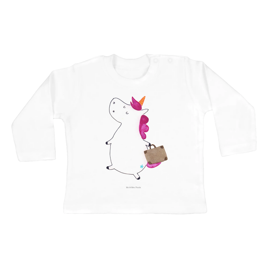 Baby Longsleeve Einhorn Koffer Mädchen, Jungen, Baby, Langarm, Bio, Kleidung, Einhorn, Einhörner, Einhorn Deko, Pegasus, Unicorn, unicorn, Koffer, Verreisen, Reise, Gepäck, Abenteuer, Erwachsen, Kind, albern, Spaß, lustig, witzig