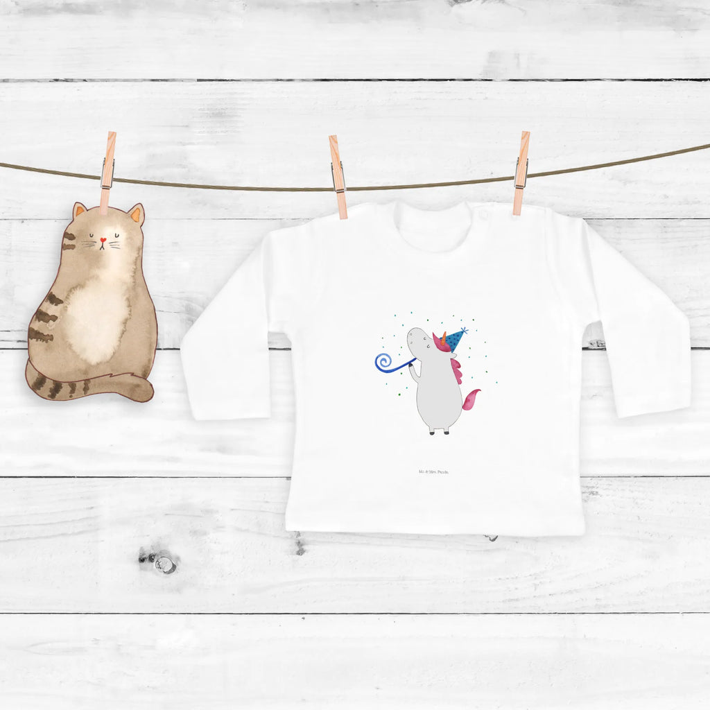 Baby Longsleeve Einhorn Party Mädchen, Jungen, Baby, Langarm, Bio, Kleidung, Einhorn, Einhörner, Einhorn Deko, Pegasus, Unicorn, Glitzer, Konfetti, Party, Geburtstag, Feier, Fest, Alkohol, Disco, Club