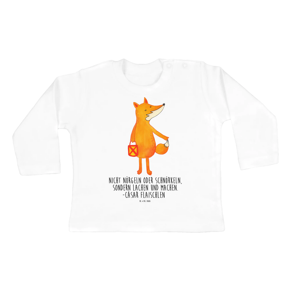 Baby Longsleeve Fuchs Laterne Mädchen, Jungen, Baby, Langarm, Bio, Kleidung, Fuchs, Füchse, Spruch trösten, Liebeskummer Spruch, Laterne, Sankt Martin, Laternenumzug, Aufmuntern, Cäsar Otto Hugo Flaischlen