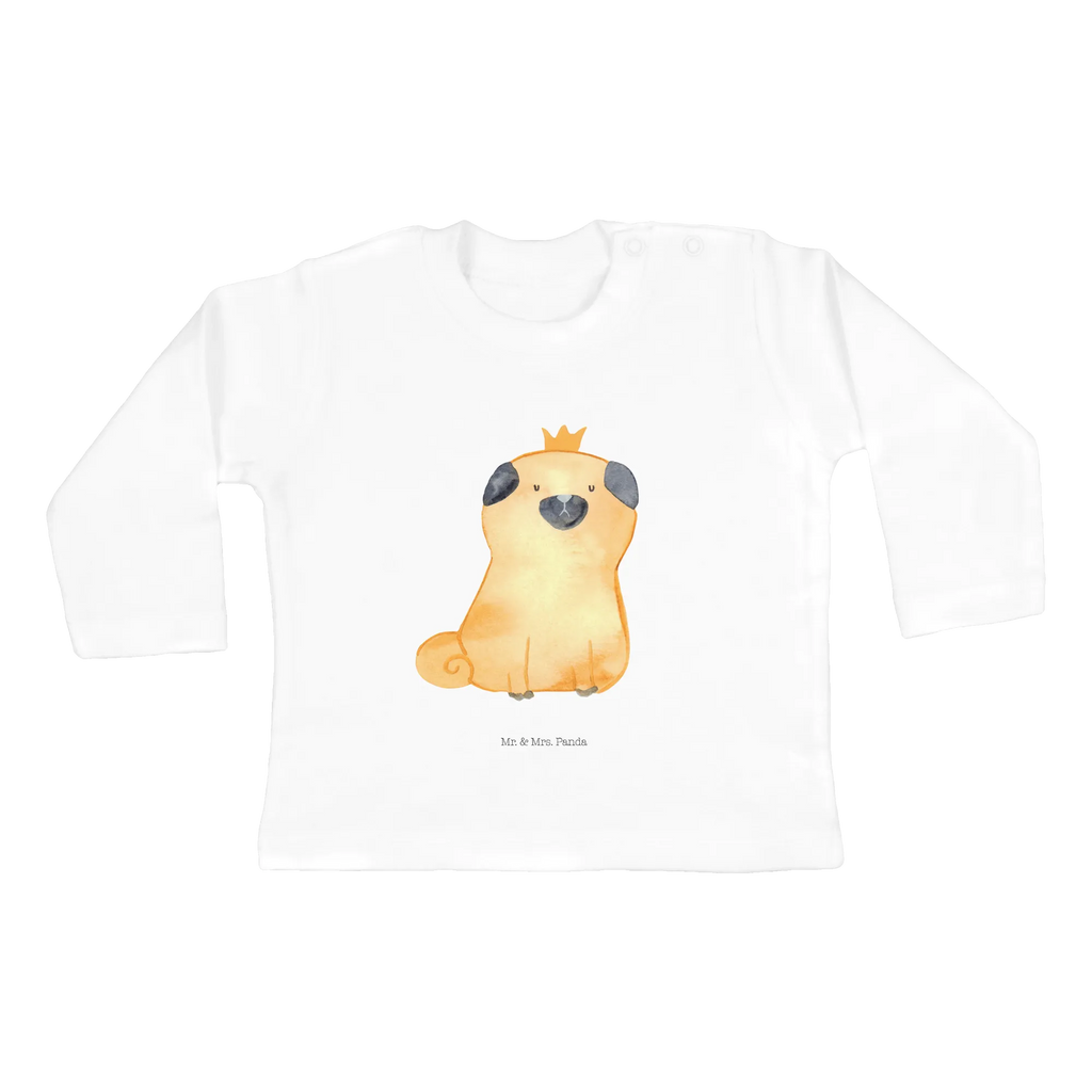 Baby Longsleeve Mops Krone Mädchen, Jungen, Baby, Langarm, Bio, Kleidung, Hund, Hundemotiv, Haustier, Hunderasse, Tierliebhaber, Hundebesitzer, Sprüche, Mops, allergisch, kinderlos, Hausregel, Hundebesitzer. Spruch, lustig