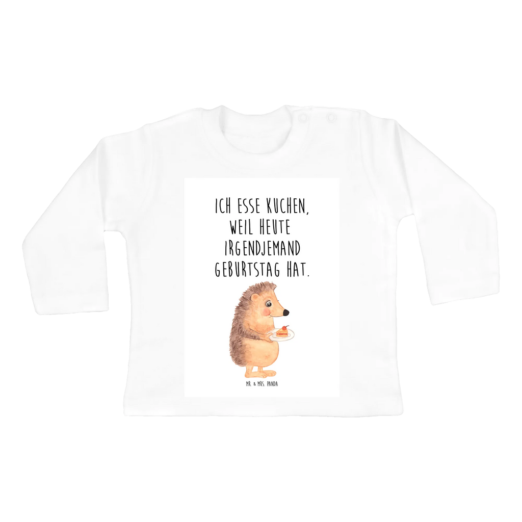 Baby Longsleeve Igel mit Kuchenstück Mädchen, Jungen, Baby, Langarm, Bio, Kleidung, Tiermotive, Gute Laune, lustige Sprüche, Tiere, Igel, Essen Spruch, Kuchen, Backen Geschenk, Kuchen backen, Einladung Party, Geburtstagskuchen, Torte