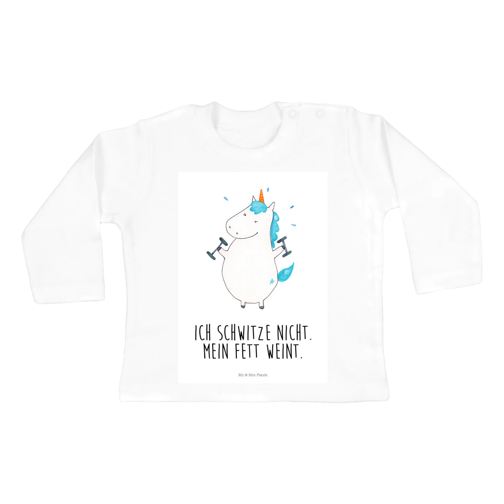 Baby Longsleeve Einhorn Fitness Mädchen, Jungen, Baby, Langarm, Bio, Kleidung, Einhorn, Einhörner, Einhorn Deko, Pegasus, Unicorn, Gym, Fitness, Fitnessstudio, Diät, Abnehmen, Sport, Pumpen, Geräte, Sixpack