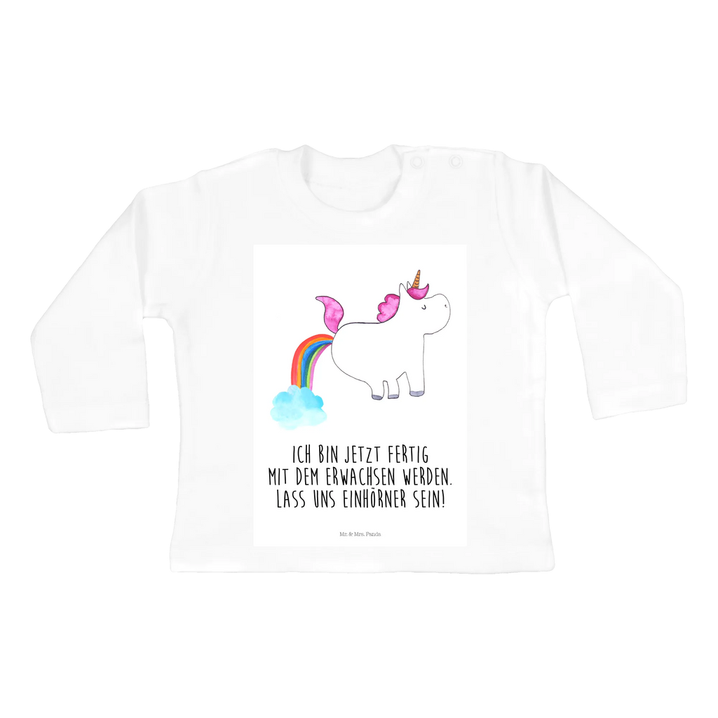 Baby Longsleeve Einhorn Pupsend Mädchen, Jungen, Baby, Langarm, Bio, Kleidung, Einhorn, Einhörner, Einhorn Deko, Pegasus, Unicorn, Pups, Regenbogen, Glitzer, Einhornpower, Erwachsenwerden, Spaß, lustig, Freundin