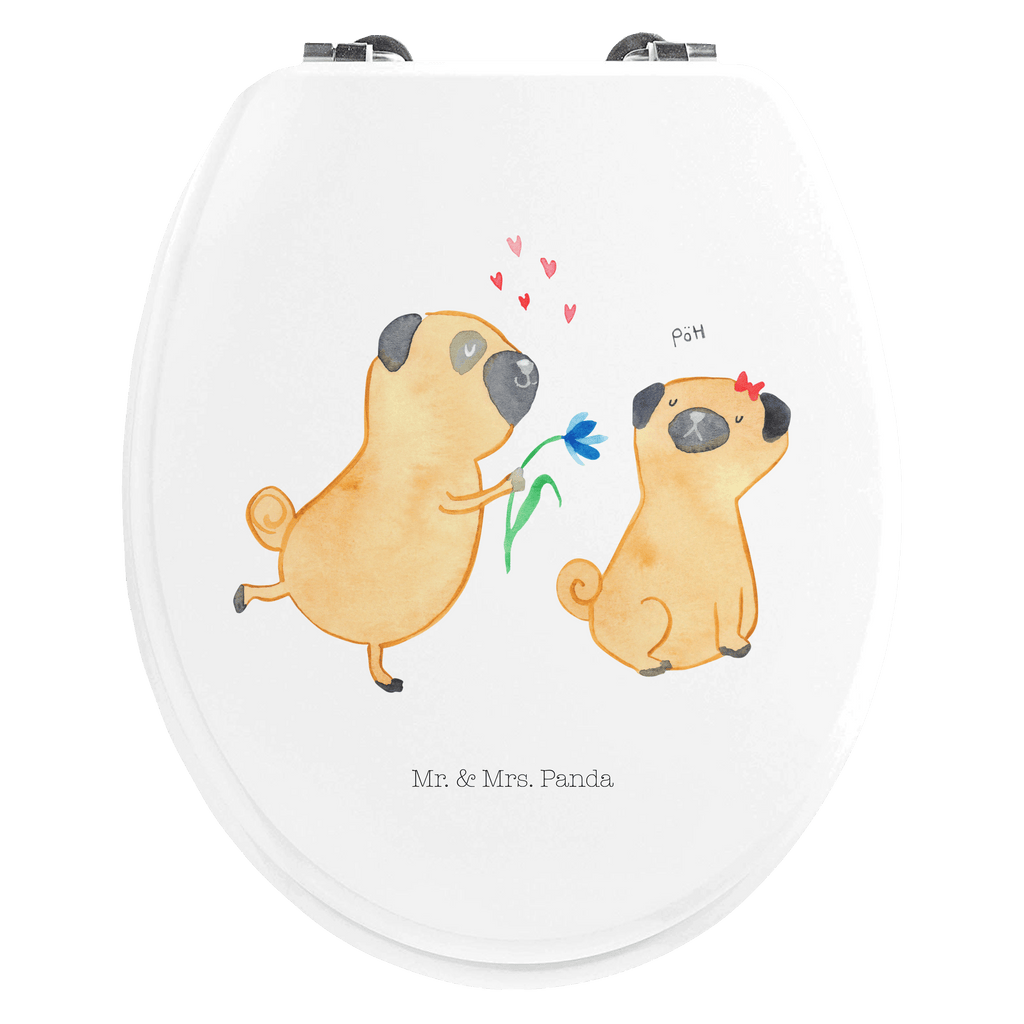 Motiv WC Sitz Mops Verliebt Klobrille, Klodeckel, Toilettendeckel, WC-Sitz, Toilette, Hund, Hundemotiv, Haustier, Hunderasse, Tierliebhaber, Hundebesitzer, Sprüche, Mops, Möpse, Hundeliebe, verliebt, Liebe, Liebesspruch. Verlobt, Geschenk Freund, Partner