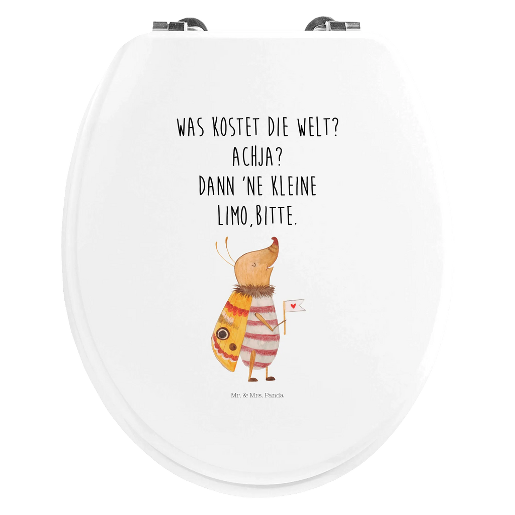 Motiv WC Sitz Nachtfalter Fähnchen Klobrille, Klodeckel, Toilettendeckel, WC-Sitz, Toilette, Tiermotive, Gute Laune, lustige Sprüche, Tiere, Nachtfalter, Käfer, Spruch lustig, Spruch witzig, süß, niedlich, Küche Deko, Was kostet die Welt