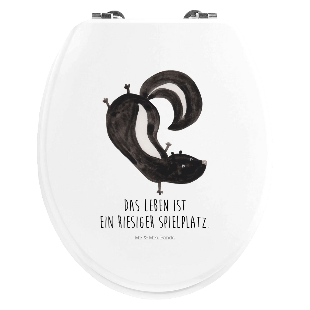 Motiv WC Sitz Stinktier Handstand Klobrille, Klodeckel, Toilettendeckel, WC-Sitz, Toilette, Stinktier, Skunk, Wildtier, Raubtier, Stinker, Stinki, Spielplatz, verpielt, Kind