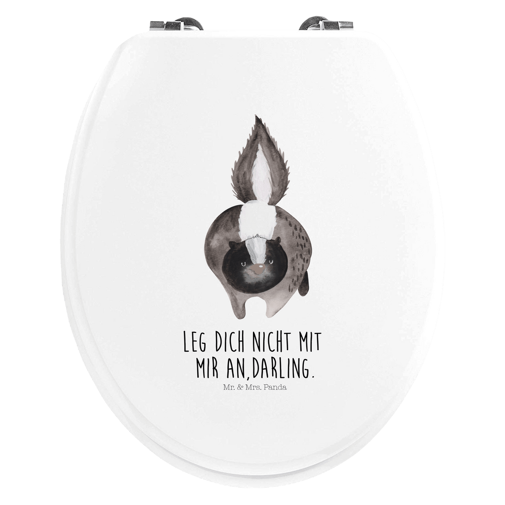 Motiv WC Sitz Stinktier Angriff Klobrille, Klodeckel, Toilettendeckel, WC-Sitz, Toilette, Stinktier, Skunk, Wildtier, Raubtier, Stinker, Stinki, wütend, Drohung