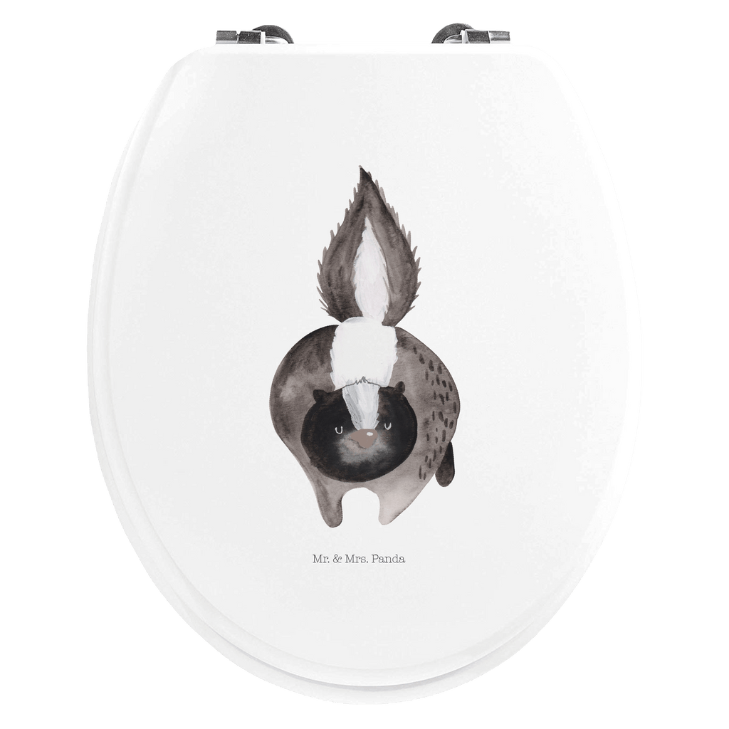 Motiv WC Sitz Stinktier Angriff Klobrille, Klodeckel, Toilettendeckel, WC-Sitz, Toilette, Stinktier, Skunk, Wildtier, Raubtier, Stinker, Stinki, wütend, Drohung