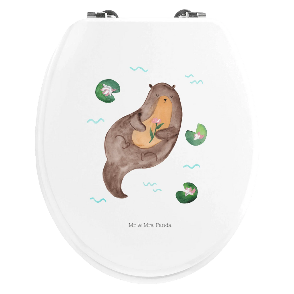 Motiv WC Sitz Otter Seerose Klobrille, Klodeckel, Toilettendeckel, WC-Sitz, Toilette, Otter, Fischotter, Seeotter, Otter Seeotter See Otter