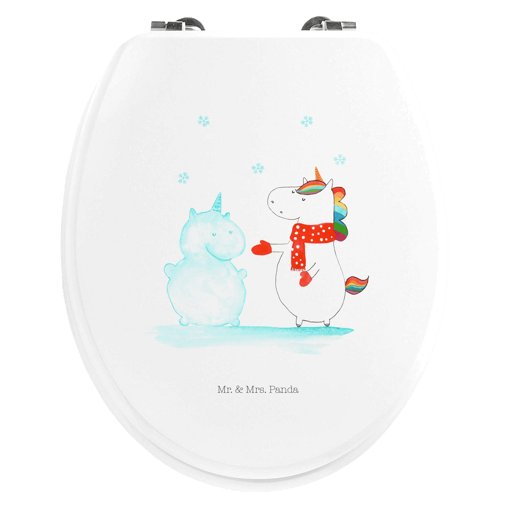 Motiv WC Sitz Einhorn Schneemann Klobrille, Klodeckel, Toilettendeckel, WC-Sitz, Toilette, Einhorn, Einhörner, Einhorn Deko, Pegasus, Unicorn, Schneemann, Winter, Schnee, Kuchen, Weihnachten, kalt, Mütze, Handschuhe, X-Mas