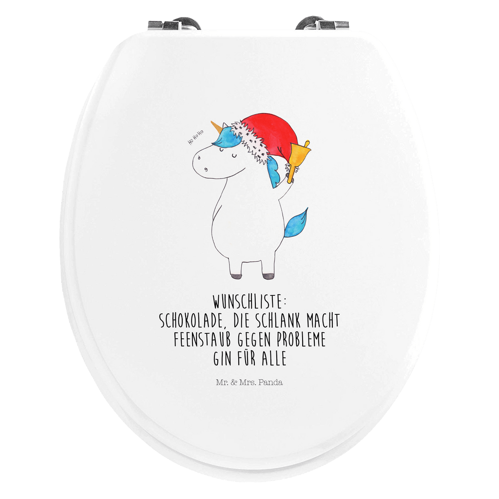 Motiv WC Sitz Einhorn Weihnachtsmann Klobrille, Klodeckel, Toilettendeckel, WC-Sitz, Toilette, Einhorn, Einhörner, Einhorn Deko, Pegasus, Unicorn, Gin, Schokolade, Schoki, Weihnachten, Weihnachtsmann, Nikolaus, Wunschzettel, Wunschliste, Feenstaub