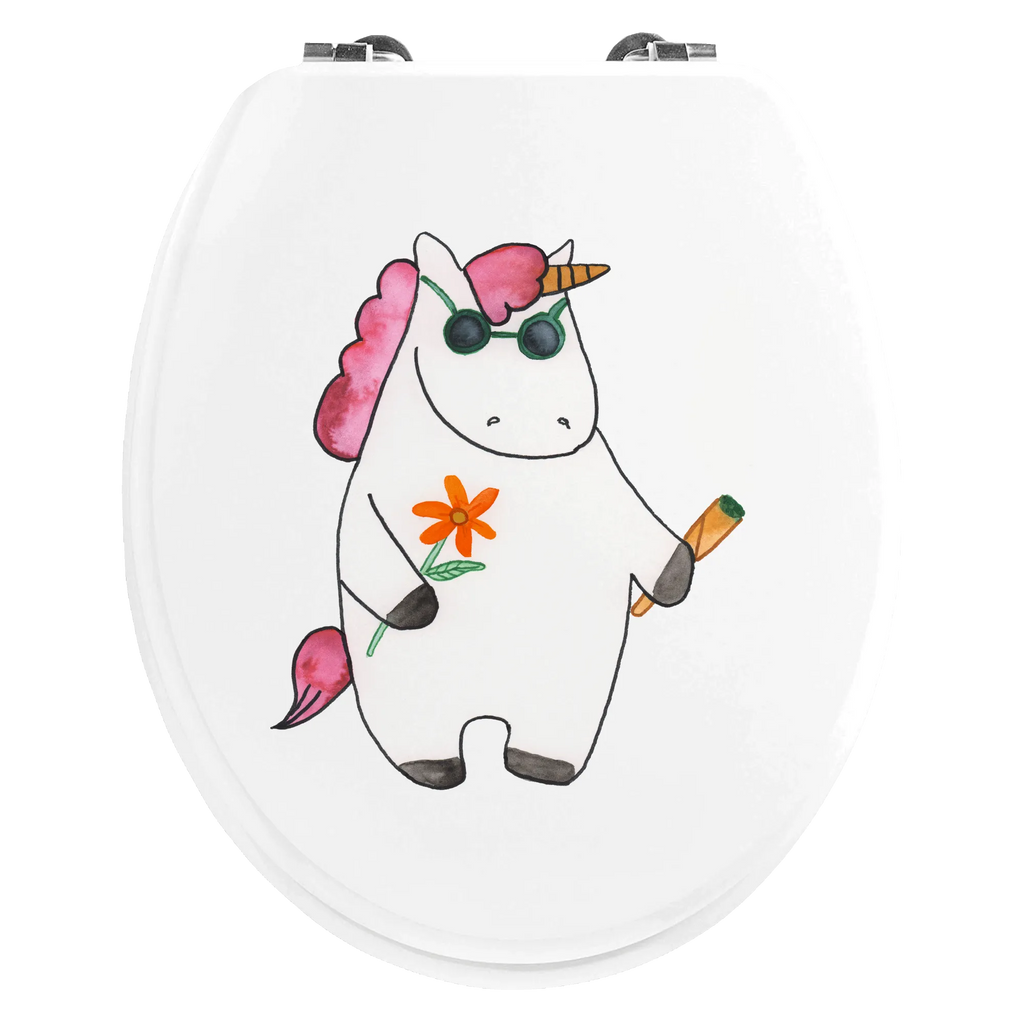 Motiv WC Sitz Einhorn Woodstock Klobrille, Klodeckel, Toilettendeckel, WC-Sitz, Toilette, Einhorn, Einhörner, Einhorn Deko, Unicorn, Kiffen, Joint, Zigarette, Alkohol, Party, Spaß. lustig, witzig, Woodstock