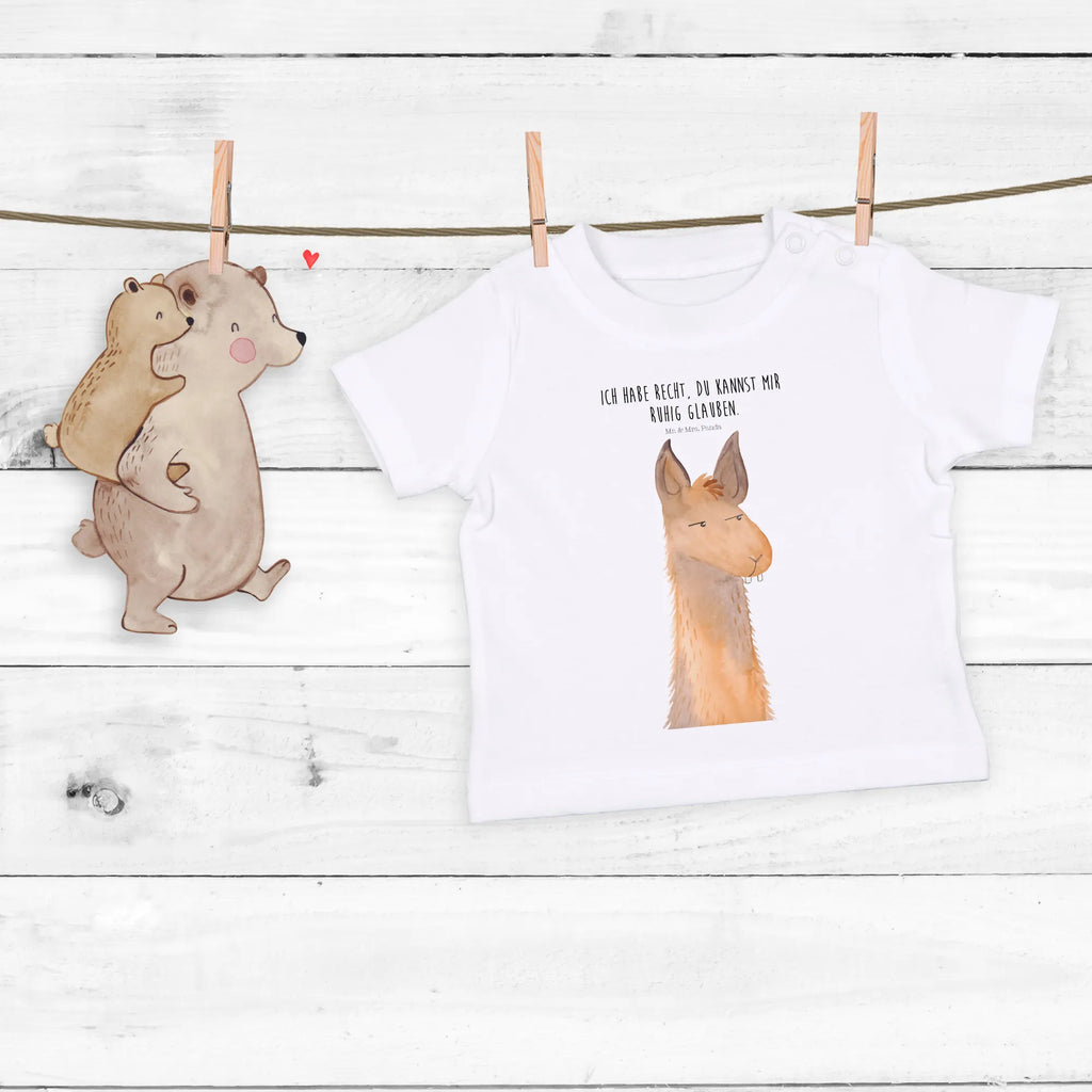 Organic Baby Shirt Lamakopf Genervt Baby T-Shirt, Jungen Baby T-Shirt, Mädchen Baby T-Shirt, Shirt, Lama, Alpaka, Lamas, Recht haben, genervt sein, Freundin, beste Freundin, Partnerin, Büro, Büroalltag, Chef, Chefin, Azubi