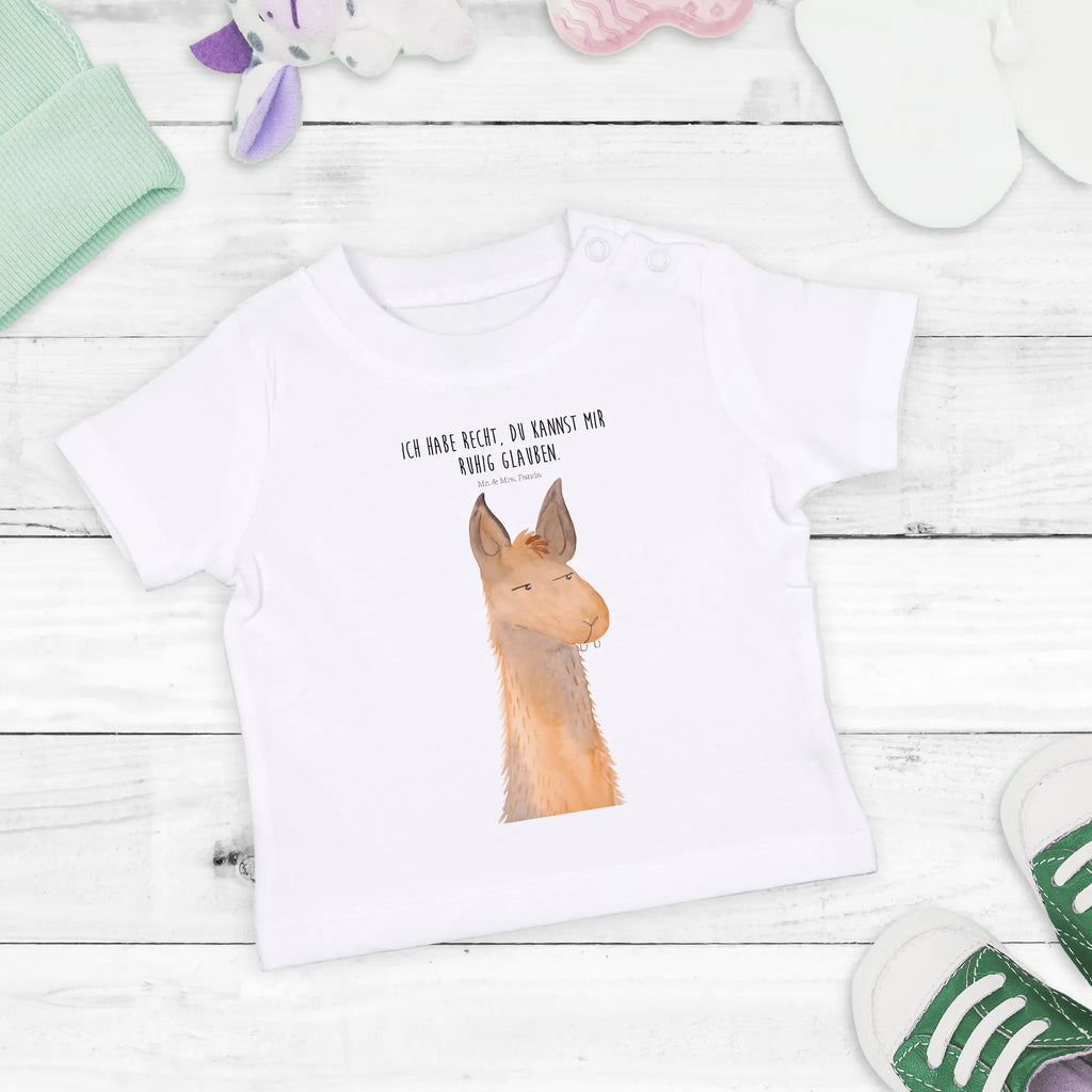 Organic Baby Shirt Lamakopf Genervt Baby T-Shirt, Jungen Baby T-Shirt, Mädchen Baby T-Shirt, Shirt, Lama, Alpaka, Lamas, Recht haben, genervt sein, Freundin, beste Freundin, Partnerin, Büro, Büroalltag, Chef, Chefin, Azubi