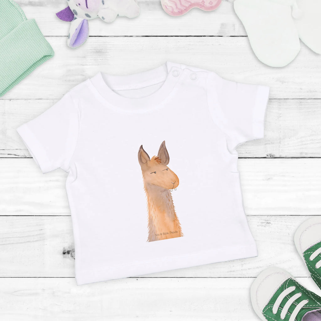 Organic Baby Shirt Lamakopf Genervt Baby T-Shirt, Jungen Baby T-Shirt, Mädchen Baby T-Shirt, Shirt, Lama, Alpaka, Lamas, Recht haben, genervt sein, Freundin, beste Freundin, Partnerin, Büro, Büroalltag, Chef, Chefin, Azubi