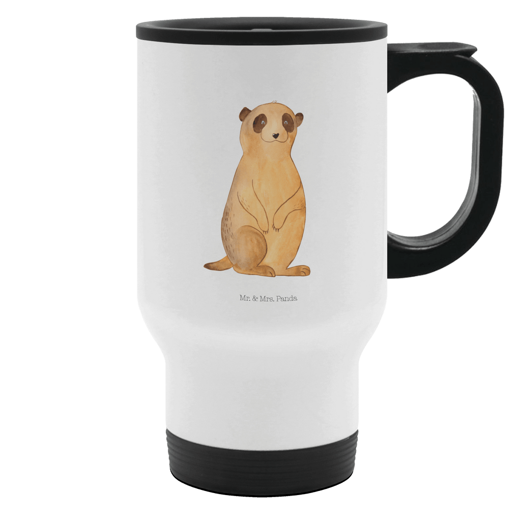 Thermobecher Erdmännchen Thermobecher, To Go Becher, Thermotasse, Kaffeebecher, Isolierbecher, Thermobecher To Go, Warmhaltetasse, Edelstahlbecher, Reisebecher, Tasse mit Deckel, Thermobecher für 400 ml, Kaffeetasse zum Mitnehmen, Tasse zum Mitnehmen, Spülmaschinenfest, Afrika, Wildtiere, Erdmännchen, Reisen, Spruch, Weltreise, Afrikareise, Roadtrip, Traveling