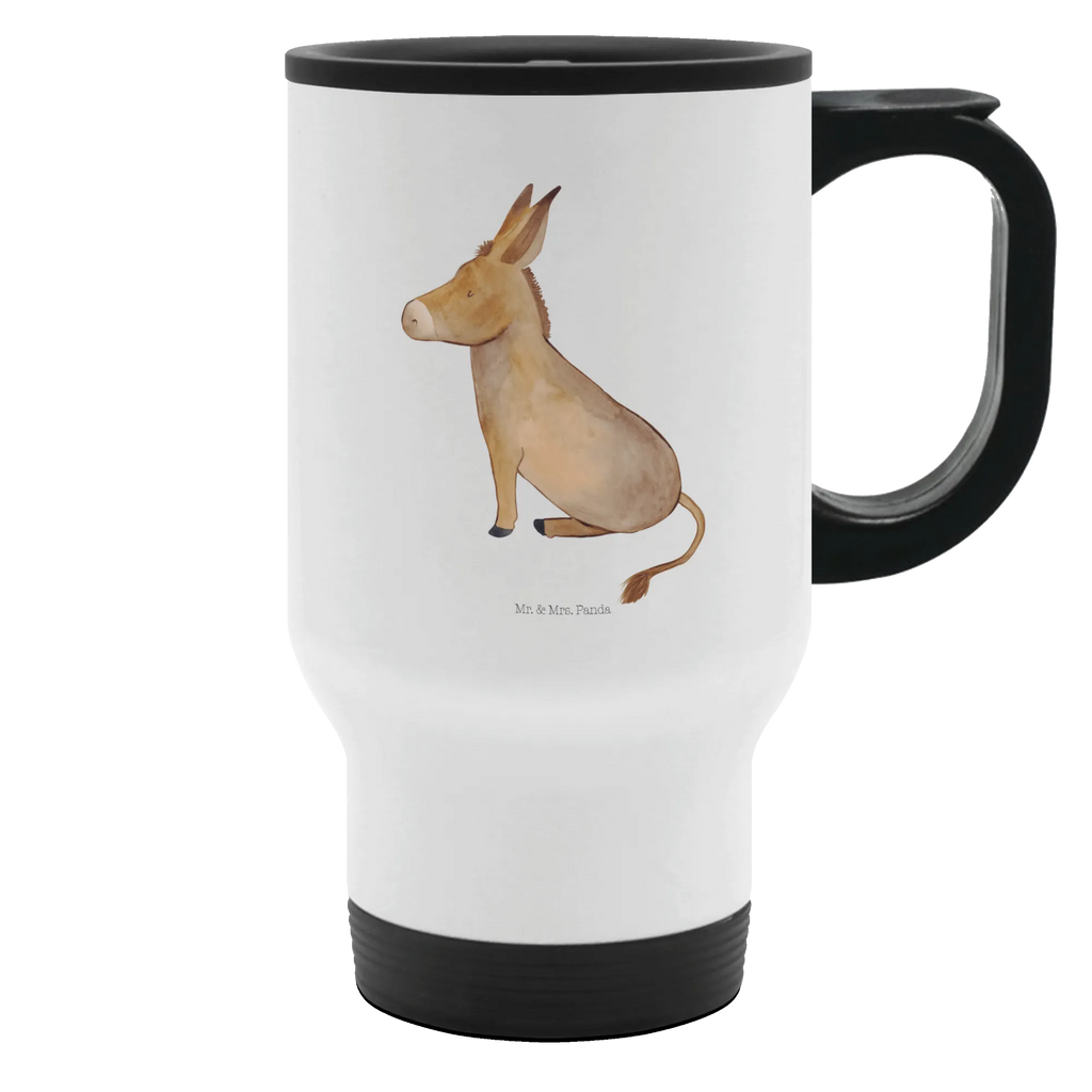 Thermobecher Esel Thermobecher, To Go Becher, Thermotasse, Kaffeebecher, Isolierbecher, Thermobecher To Go, Warmhaltetasse, Edelstahlbecher, Reisebecher, Tasse mit Deckel, Thermobecher für 400 ml, Kaffeetasse zum Mitnehmen, Tasse zum Mitnehmen, Spülmaschinenfest, Tiermotive, Gute Laune, lustige Sprüche, Tiere, Esel, Weisheit, Lebensmut, Lebensglück, Ziel, Lebensziel, Mut, erfolg, tapferkeit, positive gedanken, zuversicht