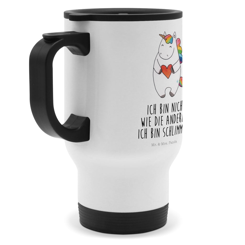 Thermobecher Einhorn Herz Einhorn, Herz, Einhörner, Unicorn, schlimm, böse, witzig, lustig, Freundin, anders, bunt Thermobecher, To Go Becher, Thermotasse, Kaffeebecher, Isolierbecher, Thermobecher To Go, Warmhaltetasse, Edelstahlbecher, Reisebecher, Tasse mit Deckel, Thermobecher für 400 ml, Kaffeetasse zum Mitnehmen, Tasse zum Mitnehmen, Spülmaschinenfest  Einhorn, Einhörner, Einhorn Deko, Pegasus, Unicorn