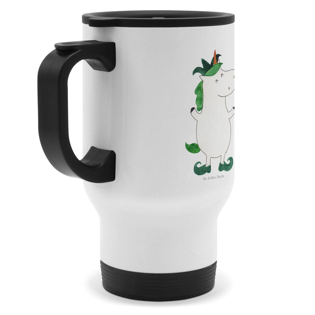 Thermobecher Einhorn Joker Thermobecher, To Go Becher, Thermotasse, Kaffeebecher, Isolierbecher, Thermobecher To Go, Warmhaltetasse, Edelstahlbecher, Reisebecher, Tasse mit Deckel, Thermobecher für 400 ml, Kaffeetasse zum Mitnehmen, Tasse zum Mitnehmen, Spülmaschinenfest, Einhorn, Einhörner, Einhorn Deko, Pegasus, Unicorn, Hofnarr, Kasper, Gaukler, Mittelalter