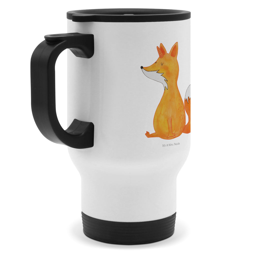 Thermobecher Fuchshörnchen Thermobecher, To Go Becher, Thermotasse, Kaffeebecher, Isolierbecher, Thermobecher To Go, Warmhaltetasse, Edelstahlbecher, Reisebecher, Tasse mit Deckel, Thermobecher für 400 ml, Kaffeetasse zum Mitnehmen, Tasse zum Mitnehmen, Spülmaschinenfest, Einhorn, Einhörner, Einhorn Deko, Pegasus, Unicorn, Fuchs, Unicorns, Fuchshörnchen, Fuchshorn, Foxycorn, Füchse