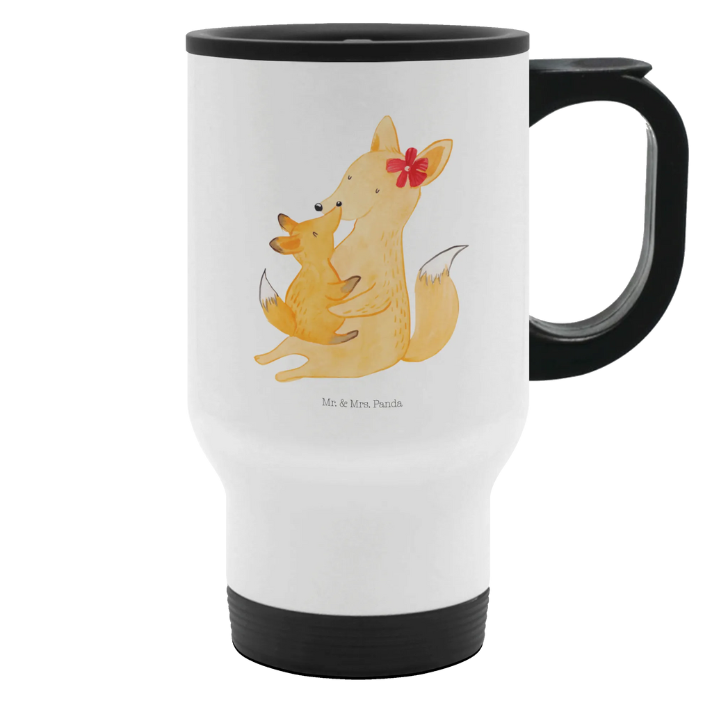 Thermobecher Fuchs Mama & Kind Thermobecher, To Go Becher, Thermotasse, Kaffeebecher, Isolierbecher, Thermobecher To Go, Warmhaltetasse, Edelstahlbecher, Reisebecher, Tasse mit Deckel, Thermobecher für 400 ml, Kaffeetasse zum Mitnehmen, Tasse zum Mitnehmen, Spülmaschinenfest, Familie, Vatertag, Muttertag, Bruder, Schwester, Mama, Papa, Oma, Opa, Mutter, Tochter, Lieblingstochter, Beste Tochter, Geschenk