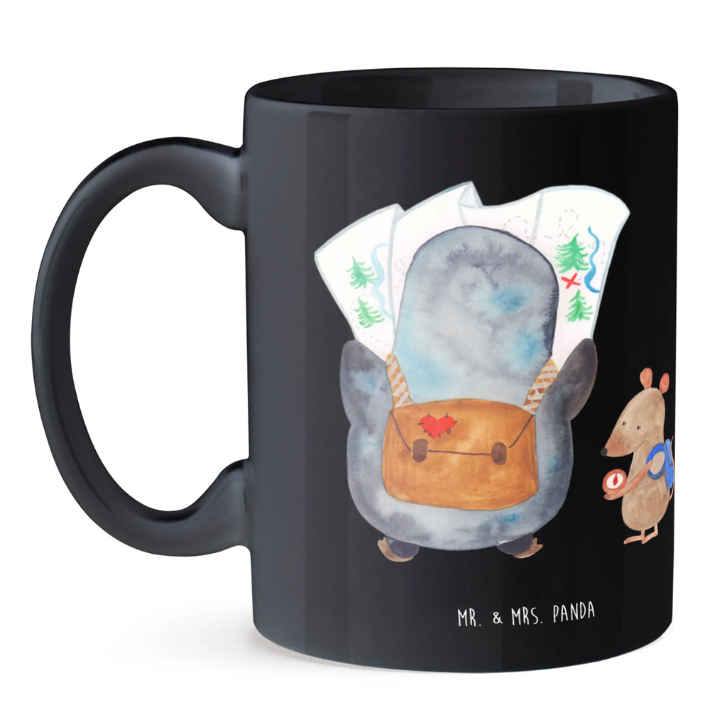 Tasse Pinguin & Maus Wanderer Tasse, Kaffeetasse, Teetasse, Becher, Kaffeebecher, Teebecher, Keramiktasse, Porzellantasse, Büro Tasse, Geschenk Tasse, Tasse Sprüche, Tasse Motive, Kaffeetassen, Tasse bedrucken, Designer Tasse, Cappuccino Tassen, Schöne Teetassen, Pinguin, Pinguine, Abenteurer, Abenteuer, Roadtrip, Ausflug, Wanderlust, wandern