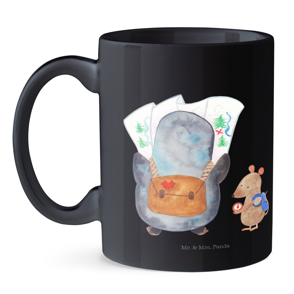 Tasse Pinguin & Maus Wanderer Tasse, Kaffeetasse, Teetasse, Becher, Kaffeebecher, Teebecher, Keramiktasse, Porzellantasse, Büro Tasse, Geschenk Tasse, Tasse Sprüche, Tasse Motive, Kaffeetassen, Tasse bedrucken, Designer Tasse, Cappuccino Tassen, Schöne Teetassen, Pinguin, Pinguine, Abenteurer, Abenteuer, Roadtrip, Ausflug, Wanderlust, wandern