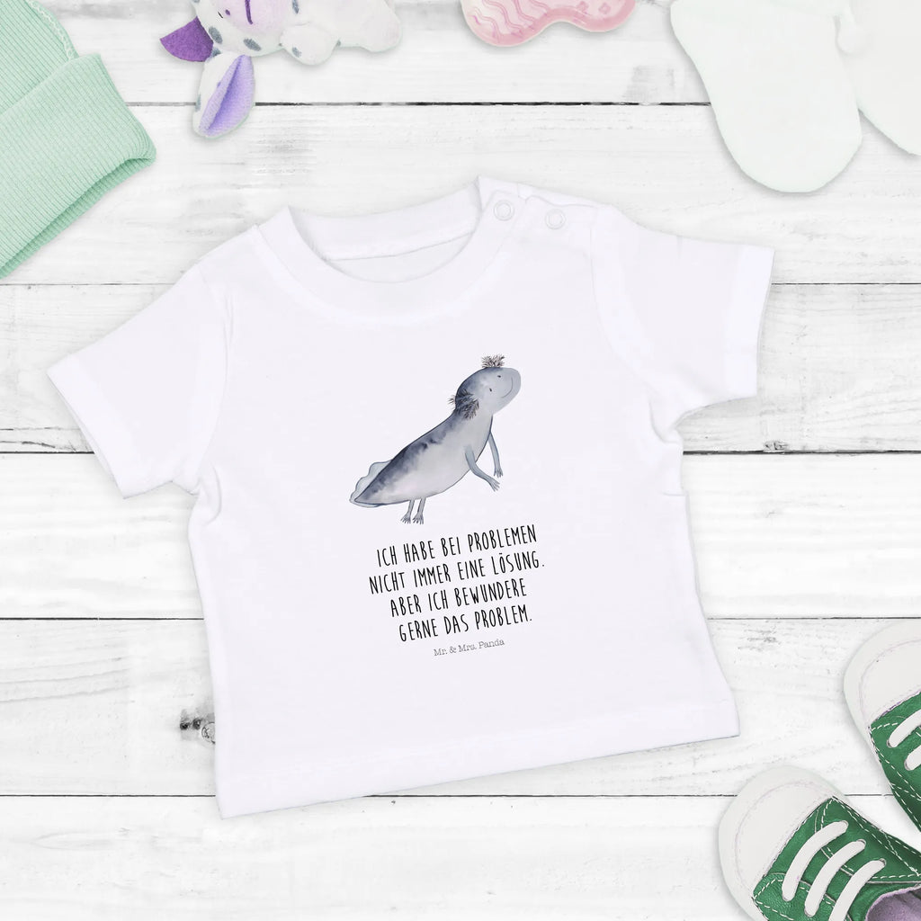 Organic Baby Shirt Axolotl Schwimmen Baby T-Shirt, Jungen Baby T-Shirt, Mädchen Baby T-Shirt, Shirt, Axolotl, Molch, Axolot, Schwanzlurch, Lurch, Lurche, Problem, Probleme, Lösungen, Motivation