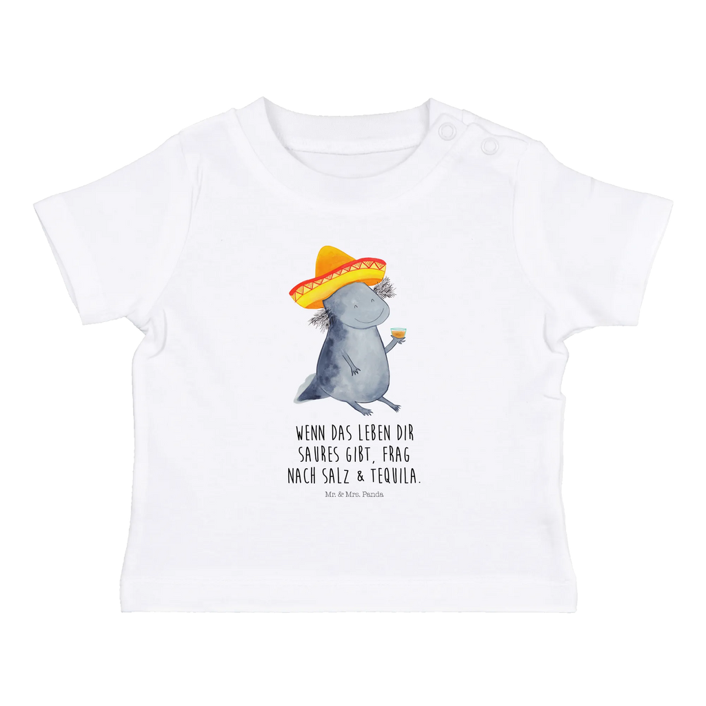 Organic Baby Shirt Axolotl Tequila Baby T-Shirt, Jungen Baby T-Shirt, Mädchen Baby T-Shirt, Shirt, Axolotl, Molch, Mexico, Mexiko, Sombrero, Zitrone, Tequila, Motivation, Spruch, Schwanzlurch, Lurch, Lurche, Axolot, Feuerdrache, Feuersalamander