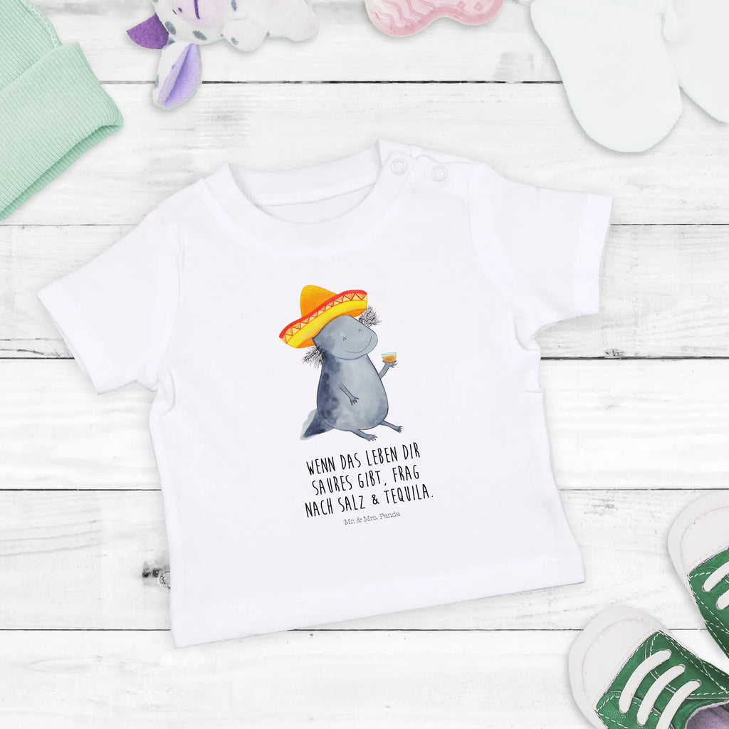 Organic Baby Shirt Axolotl Tequila Baby T-Shirt, Jungen Baby T-Shirt, Mädchen Baby T-Shirt, Shirt, Axolotl, Molch, Mexico, Mexiko, Sombrero, Zitrone, Tequila, Motivation, Spruch, Schwanzlurch, Lurch, Lurche, Axolot, Feuerdrache, Feuersalamander