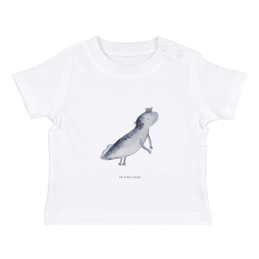 Organic Baby Shirt Axolotl Schwimmen Baby T-Shirt, Jungen Baby T-Shirt, Mädchen Baby T-Shirt, Shirt, Axolotl, Molch, Axolot, Schwanzlurch, Lurch, Lurche, Problem, Probleme, Lösungen, Motivation