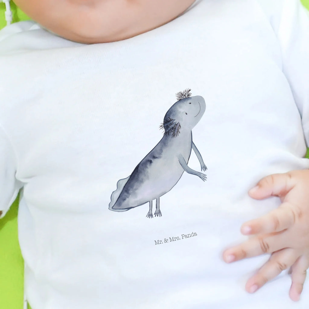 Organic Baby Shirt Axolotl Schwimmen Baby T-Shirt, Jungen Baby T-Shirt, Mädchen Baby T-Shirt, Shirt, Axolotl, Molch, Axolot, Schwanzlurch, Lurch, Lurche, Problem, Probleme, Lösungen, Motivation