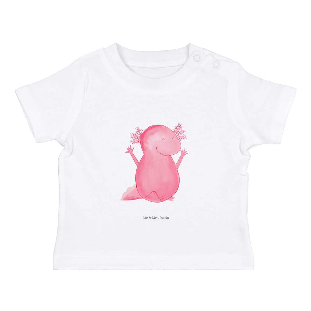 Organic Baby Shirt Axolotl Hurra Baby T-Shirt, Jungen Baby T-Shirt, Mädchen Baby T-Shirt, Shirt, Axolotl, Molch, Axolot, Schwanzlurch, Lurch, Lurche, fröhlich, Spaß, Freude, Motivation, Zufriedenheit