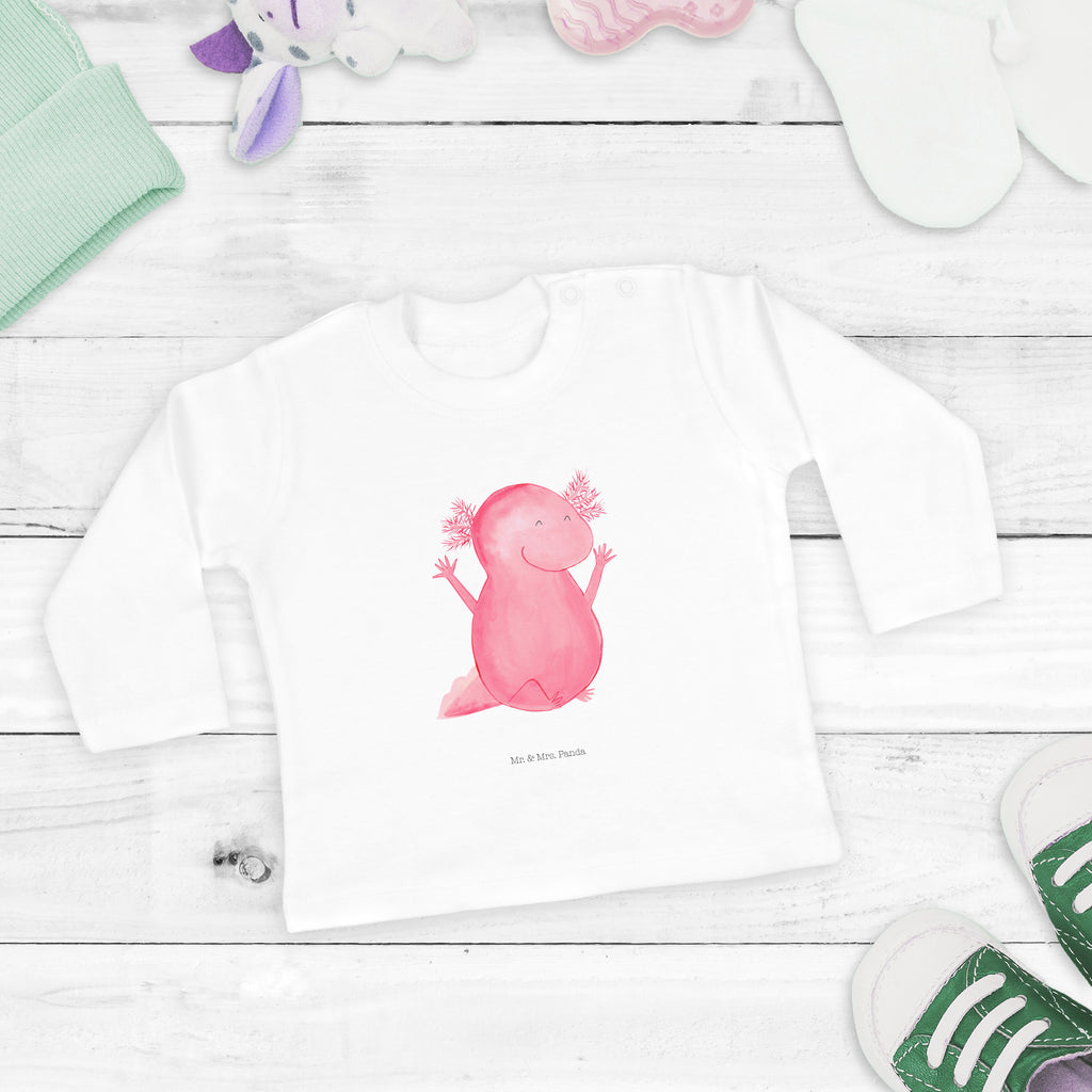 Baby Longsleeve Axolotl Hurra Mädchen, Jungen, Baby, Langarm, Bio, Kleidung, Axolotl, Molch, Axolot, Schwanzlurch, Lurch, Lurche, fröhlich, Spaß, Freude, Motivation, Zufriedenheit