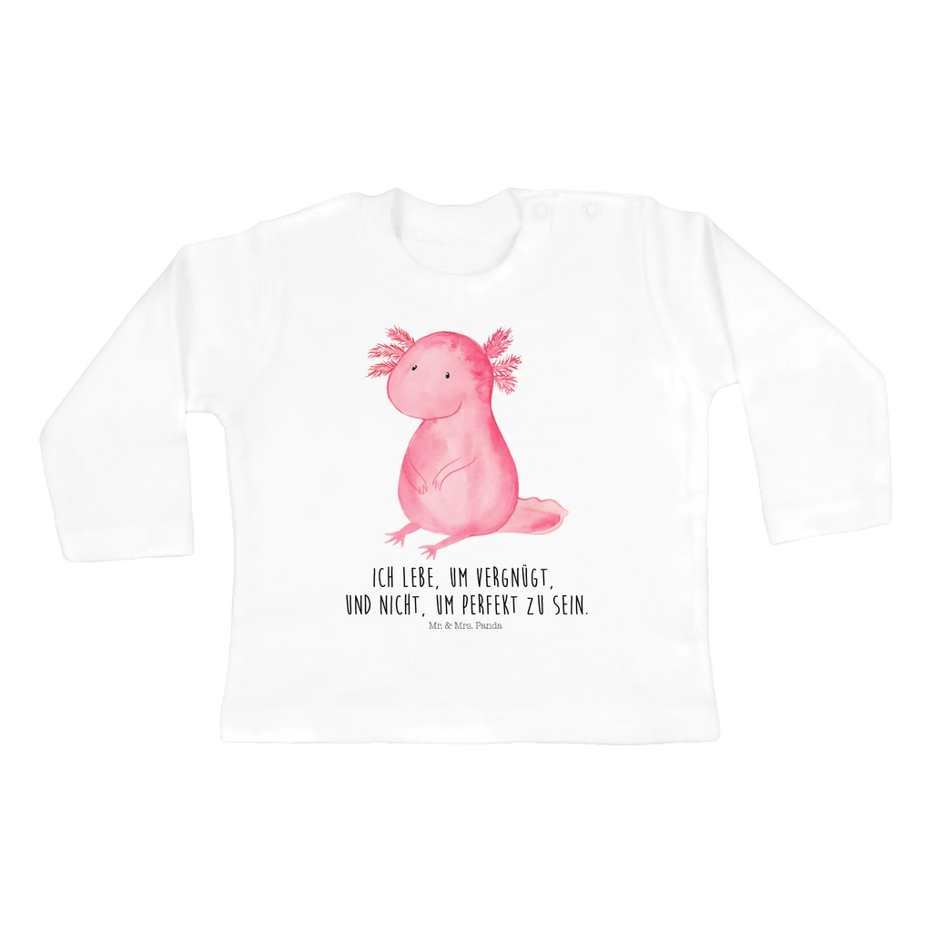 Baby Longsleeve Axolotl Mädchen, Jungen, Baby, Langarm, Bio, Kleidung, Axolotl, Molch, Axolot, vergnügt, fröhlich, zufrieden, Lebensstil, Weisheit, Lebensweisheit, Liebe, Freundin