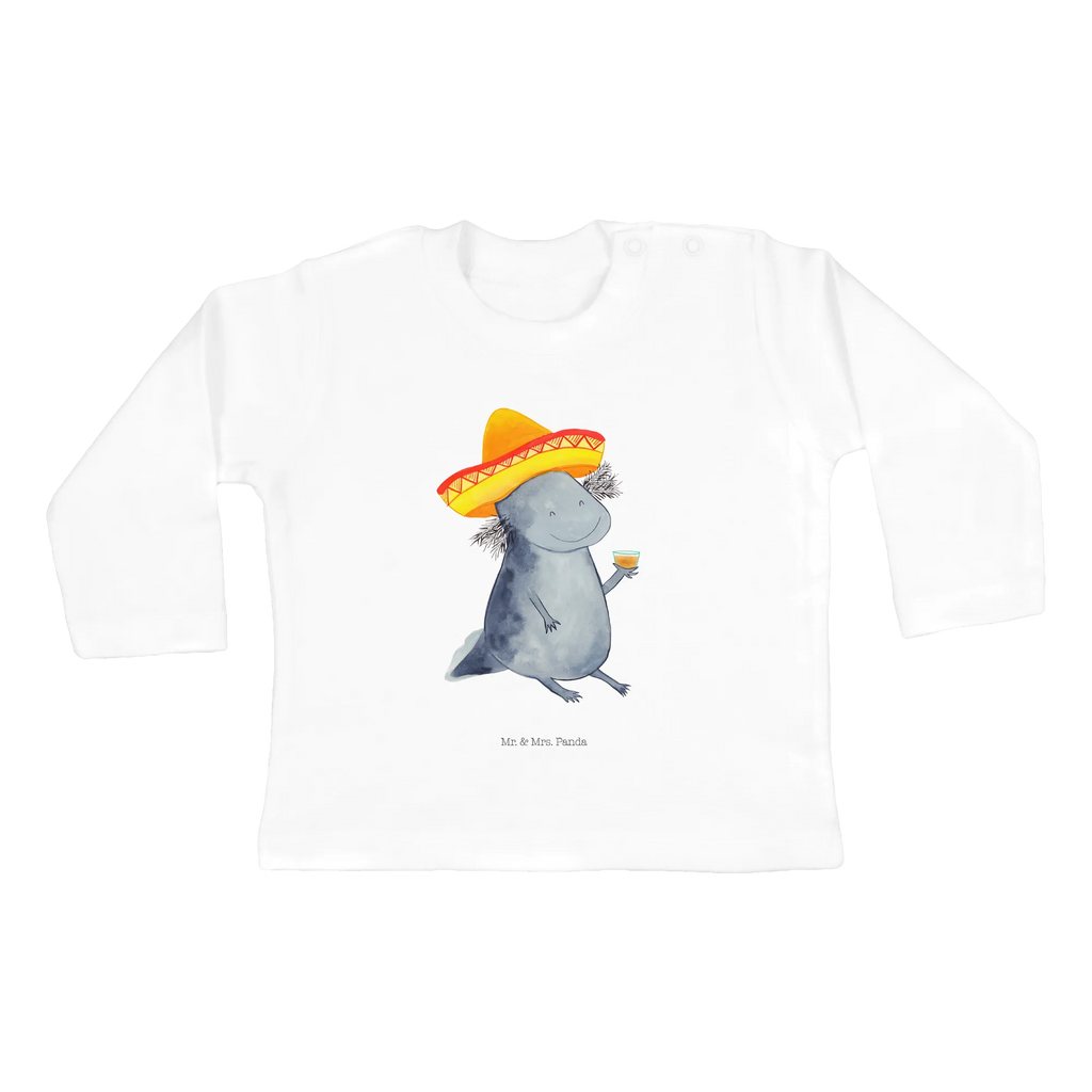 Baby Longsleeve Axolotl Tequila Mädchen, Jungen, Baby, Langarm, Bio, Kleidung, Axolotl, Molch, Mexico, Mexiko, Sombrero, Zitrone, Tequila, Motivation, Spruch, Schwanzlurch, Lurch, Lurche, Axolot, Feuerdrache, Feuersalamander