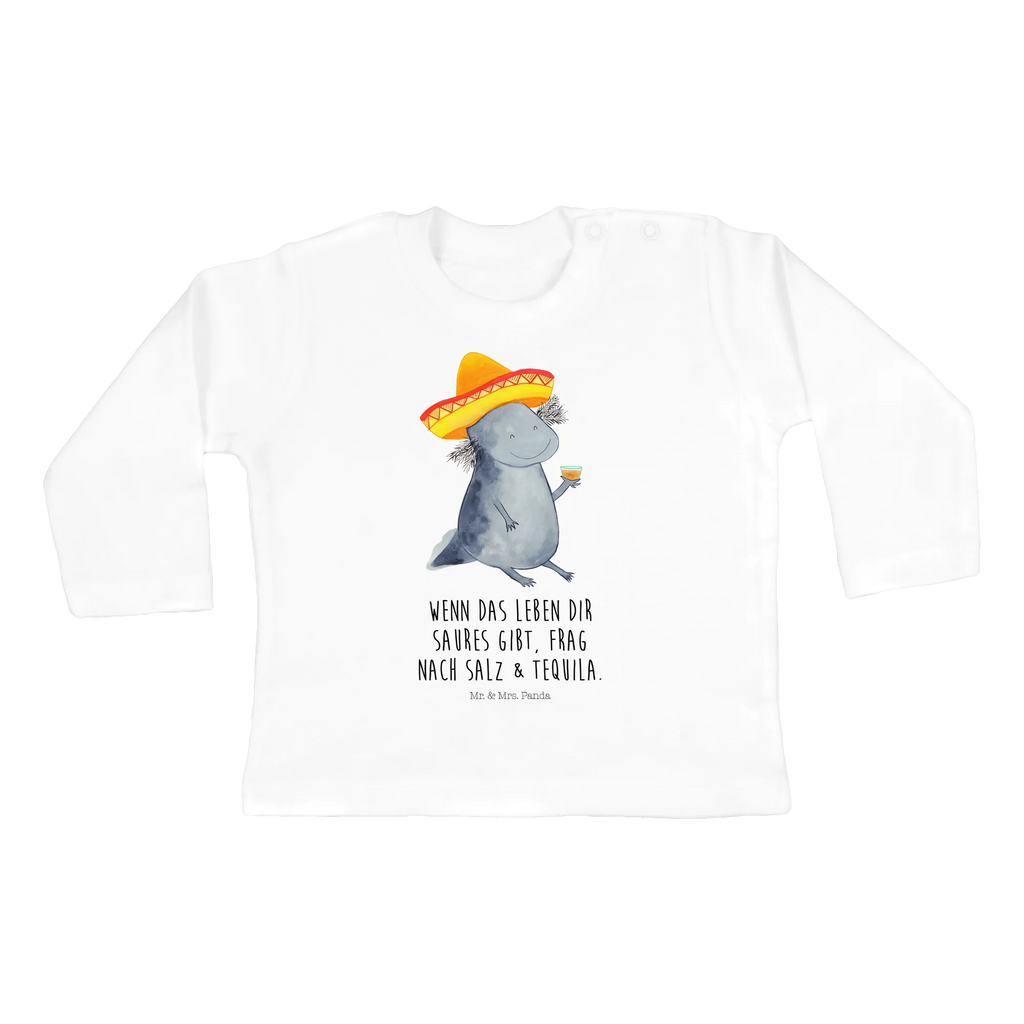 Baby Longsleeve Axolotl Tequila Mädchen, Jungen, Baby, Langarm, Bio, Kleidung, Axolotl, Molch, Mexico, Mexiko, Sombrero, Zitrone, Tequila, Motivation, Spruch, Schwanzlurch, Lurch, Lurche, Axolot, Feuerdrache, Feuersalamander