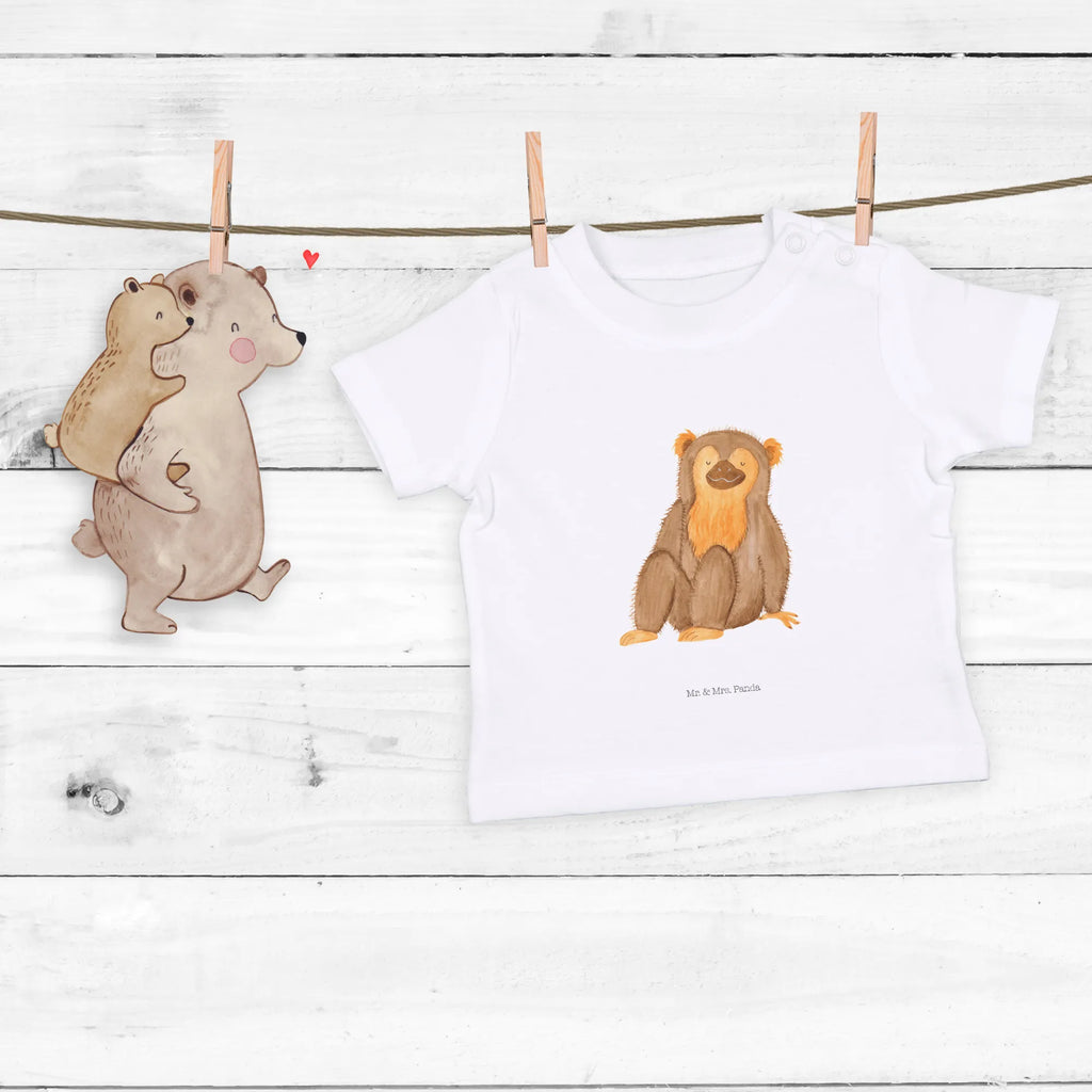 Organic Baby Shirt Affe Baby T-Shirt, Jungen Baby T-Shirt, Mädchen Baby T-Shirt, Shirt, Afrika, Wildtiere, Affe, Äffchen, Affen, Selbstliebe, Respekt, Motivation, Selbstachtung, Liebe, Selbstbewusstsein, Selfcare