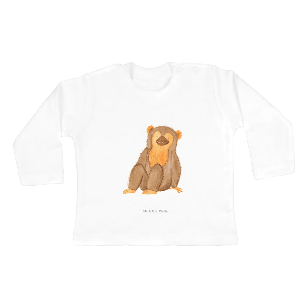 Baby Longsleeve Affe Mädchen, Jungen, Baby, Langarm, Bio, Kleidung, Afrika, Wildtiere, Affe, Äffchen, Affen, Selbstliebe, Respekt, Motivation, Selbstachtung, Liebe, Selbstbewusstsein, Selfcare