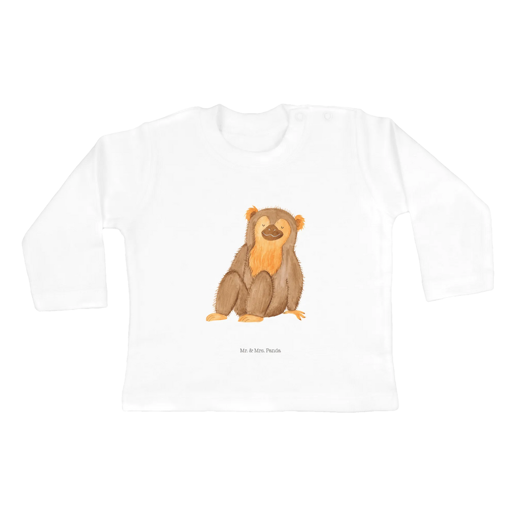 Baby Longsleeve Affe Mädchen, Jungen, Baby, Langarm, Bio, Kleidung, Afrika, Wildtiere, Affe, Äffchen, Affen, Selbstliebe, Respekt, Motivation, Selbstachtung, Liebe, Selbstbewusstsein, Selfcare