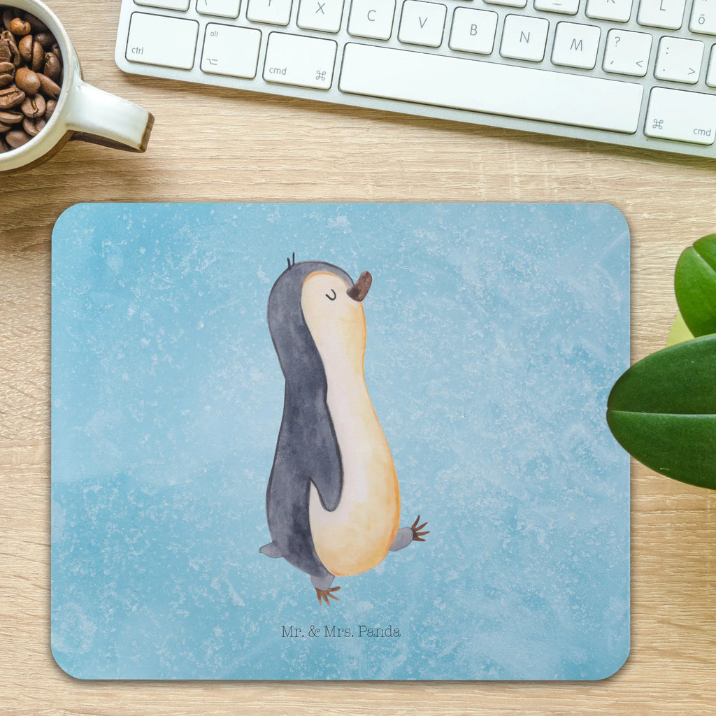 Mauspad Pinguin marschierend Mousepad, Computer zubehör, Büroausstattung, PC Zubehör, Arbeitszimmer, Mauspad, Einzigartiges Mauspad, Designer Mauspad, Mausunterlage, Mauspad Büro, Pinguin, Pinguine, Frühaufsteher, Langschläfer, Bruder, Schwester, Familie