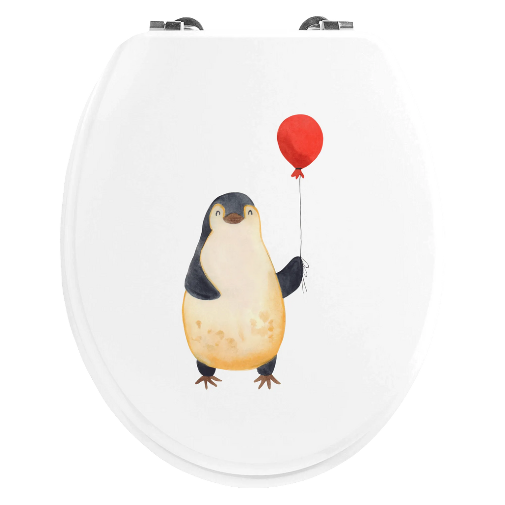 Motiv WC Sitz Pinguin Luftballon Klobrille, Klodeckel, Toilettendeckel, WC-Sitz, Toilette, Pinguin, Pinguine, Luftballon, Tagträume, Lebenslust, Geschenk Freundin, Geschenkidee, beste Freundin, Motivation, Neustart, neues Leben, Liebe, Glück